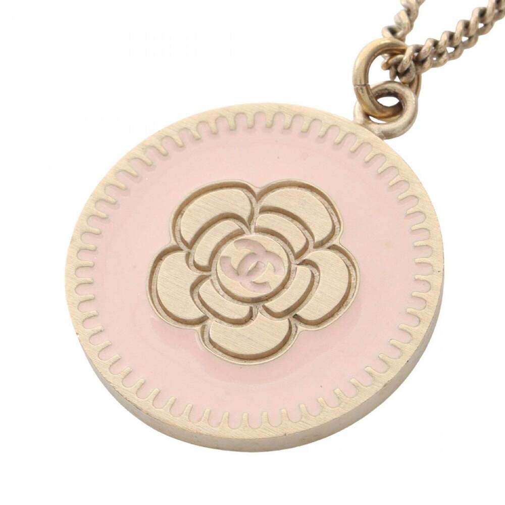 CHANEL Pink Logo Necklace